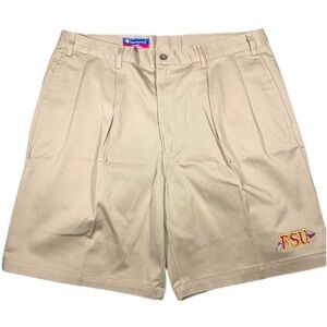 FSU Shorts Men’s 36 Khaki Embroidered Florida State Seminoles College Preppy